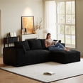 thumbnail image 5 of Wiilayok 107" Cloud Sectional Couch with L-Shape Chaise,Modern Modular Sofa with Deep Seat, Comfy Boneless Upholstered Couches for Living Room Bedroom,Black, 5 of 10