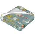 Cauagu Cute Farm Birds Pattern Flannel Bed Blankets,Fleece Blanket