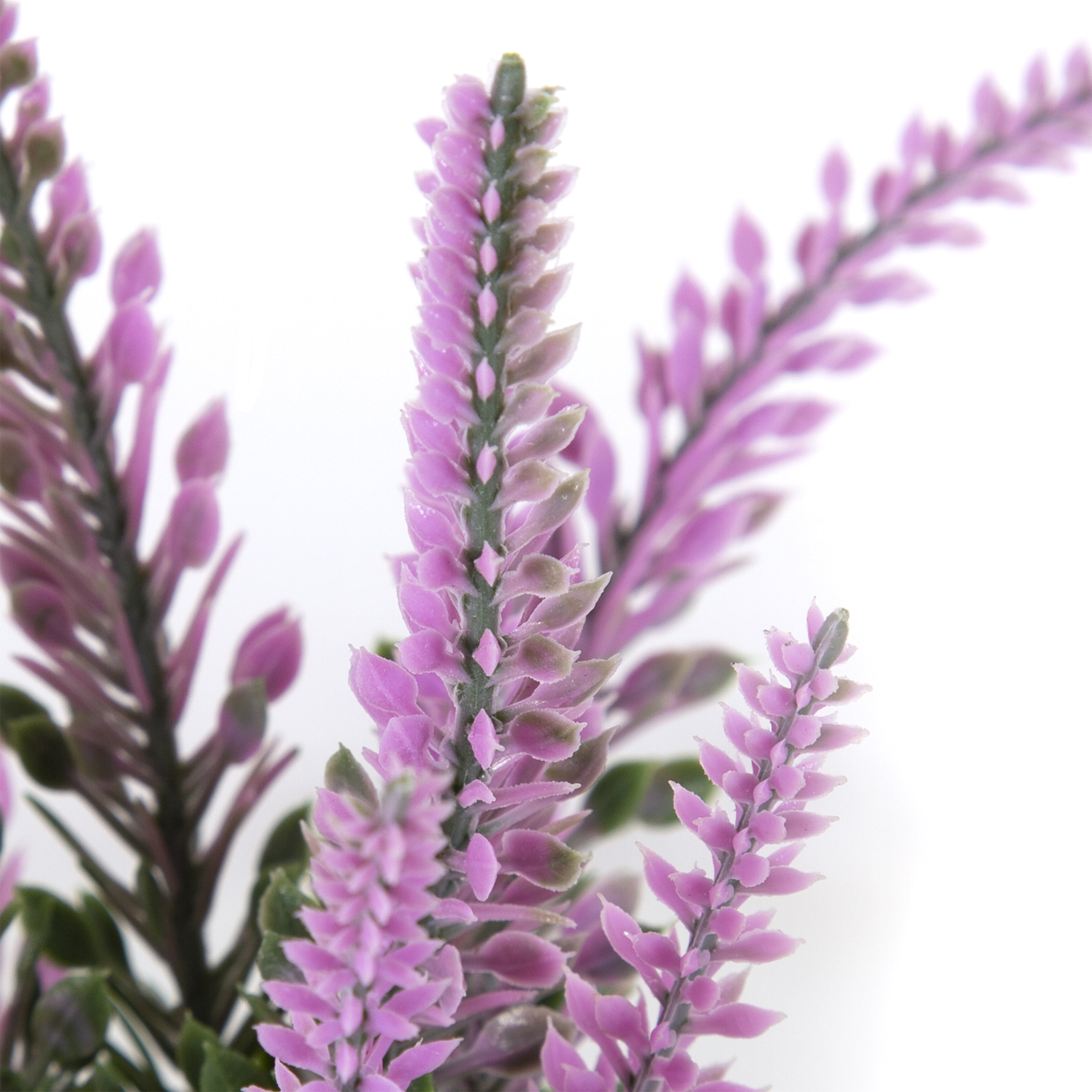 Mainstays 10.5" Artificial Lavender Flower Stems in Ribbed Glass Vase