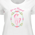 thumbnail image 4 of Inktastic You are Magical Pink and White Unicorn with Flowers Women's Plus Size T-Shirt, 4 of 5