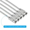 thumbnail image 4 of 6 Inch Wire Keychain Cable Stainless Steel Key Ring Loop 150mm, Silver 5 Pack, 4 of 6