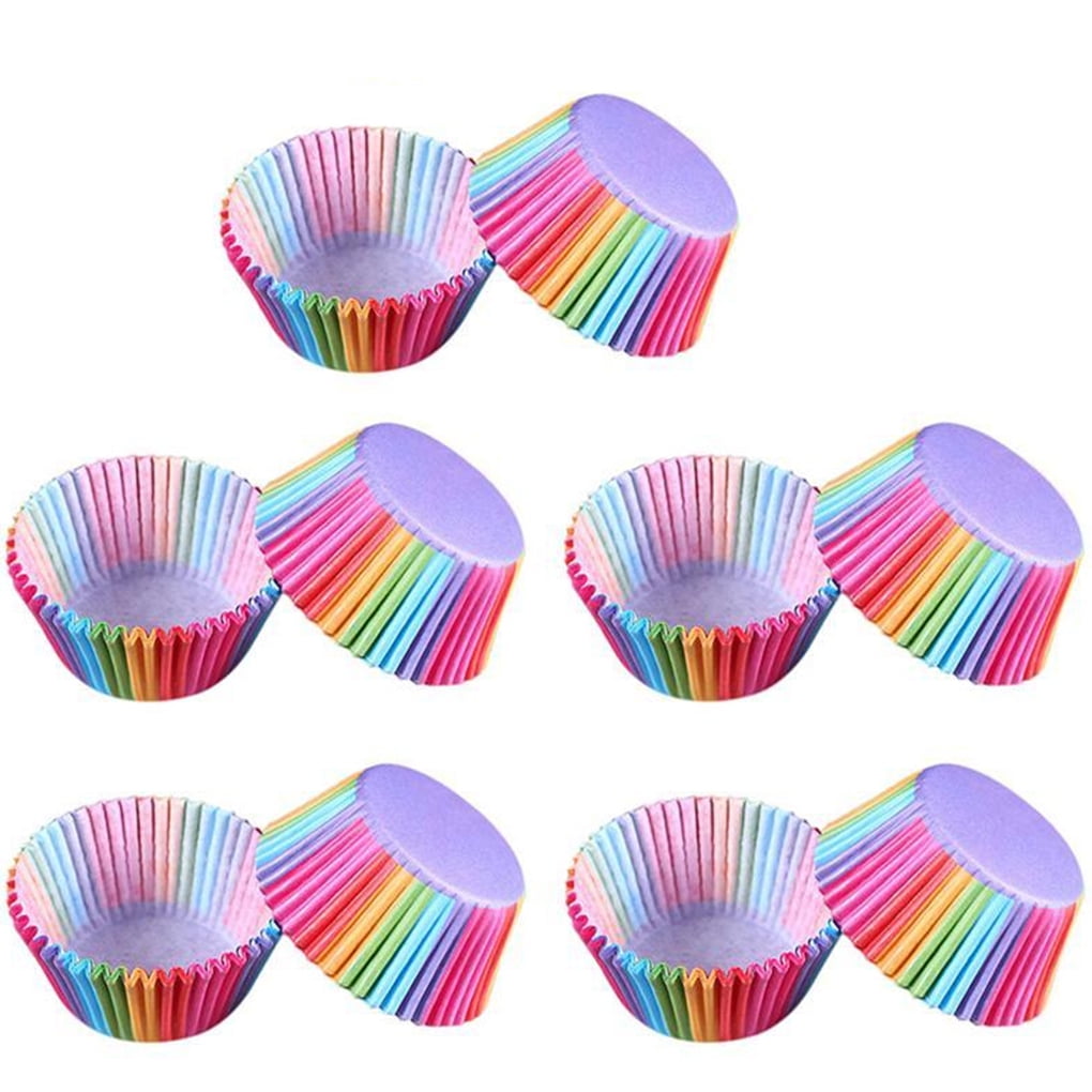 200pcs Colorful Paper Cake Cupcake Liner Case Wrapper Muffin Baking Cup SXY 