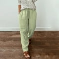 thumbnail image 2 of YUANGUANST Wide Leg Pants Woman Cotton Linen Straight Leg Pants For Women Boho Summer Casual Loose Plus Size High Waist Trousers Beach Outfits Office Slacks, 2 of 4