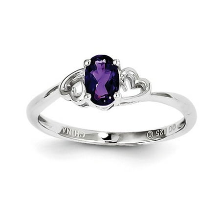 Amethyst Stone Silver Ring - Sterling Silver Amethyst Ring. Gem Wt- 0.44ct