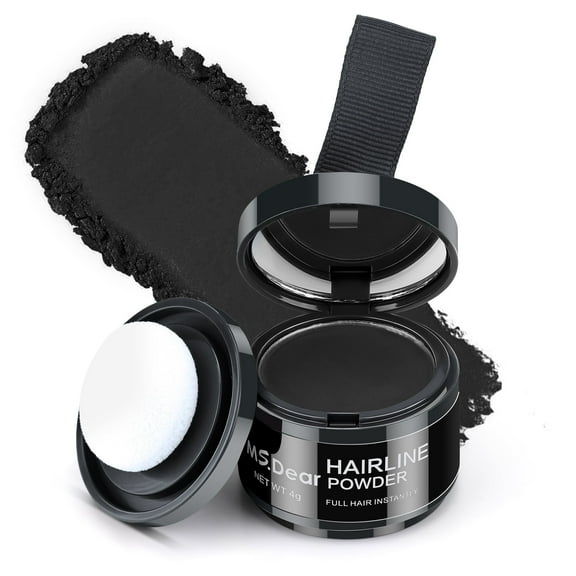 Instantly Hairline Powder, Women Men Hair Powder Elevates Hairline, Root Touch Up Hair Color Hair Powder for Women Men Thinning Hair, Black