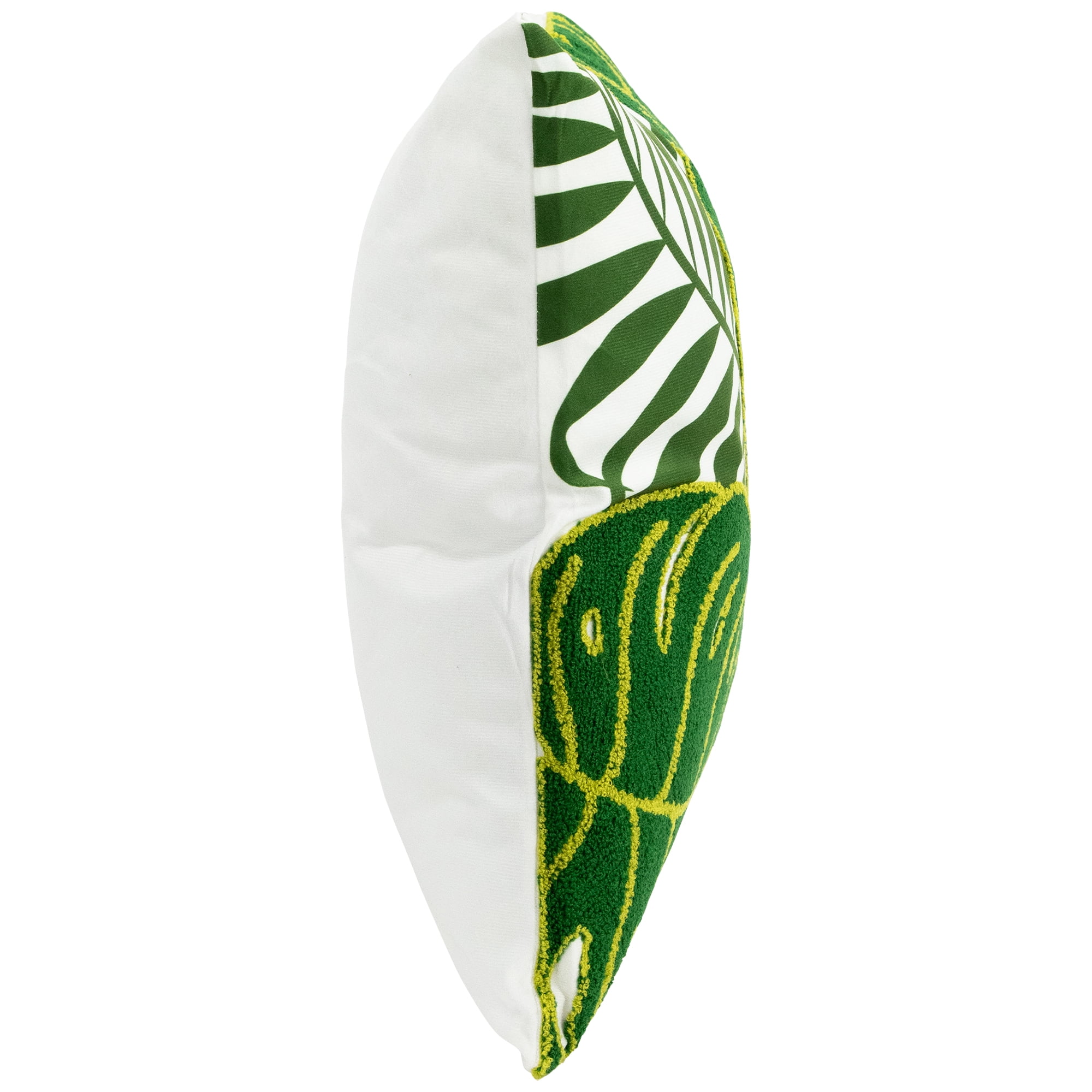 Northlight Tropical Palm Tree Leaves Throw Pillow - 16" - Green and White