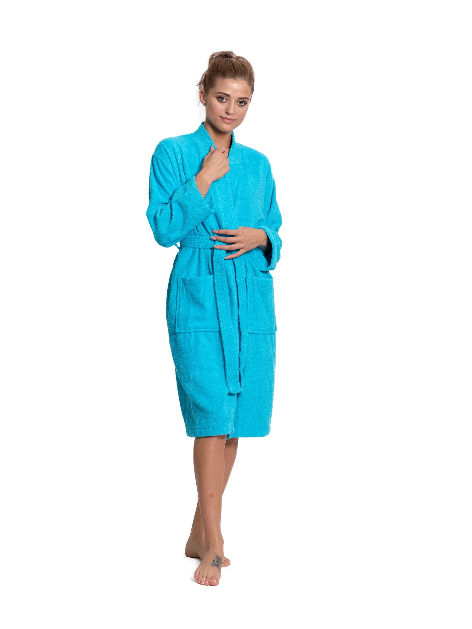 Turkuoise Turkuoise Women Terry Cloth Robe 100 Premium Turkish Cotton Terry Kimono Collar