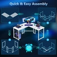 thumbnail image 6 of Casacomoda Computer Desk L Shaped, 51 Inch Reversible L Shaped Desk, Gaming Desk, Home Office Desk, Carbon Fiber White, 6 of 8