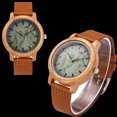 thumbnail image 1 of Reloj casual con movimiento de cuarzo japonés y correa Crazy Horse, serie de carcasas de madera de bambú, 1 of 5