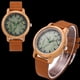 thumbnail image 1 of Reloj casual con movimiento de cuarzo japonés y correa Crazy Horse, serie de carcasas de madera de bambú, 1 of 5