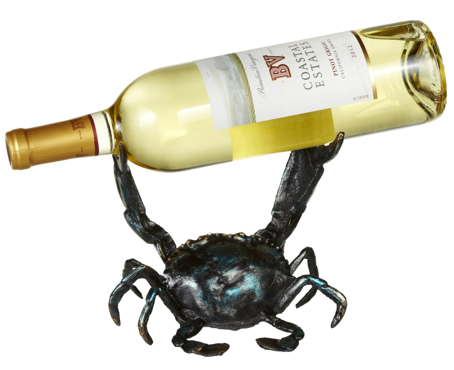 Crab Shaped Wine Bottle Holder Figurine Cast Iron 6.75 Inches Walmart