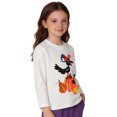 thumbnail image 5 of Girls Halloween Crow & Pumpkin Graphic Long Sleeve Shirt, Crew Neck Casual Fall Pullover Tops for Kids, 5 of 6