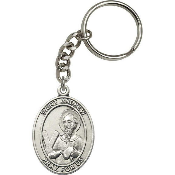 Silver Oxide St. Andrew Keychain