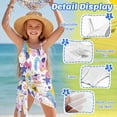 thumbnail image 6 of Jiueut Heart Star Splash Print Girls Swimsuit with Adjustable Strap One Piece One Shoulder Swimwear with Mesh Cover Up Skirt Cute Bathing Suit 7-18 Years, 6 of 7