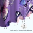 thumbnail image 6 of Purple Butterfly Flower Pattern Shower Curtain 36"x72" ,Bathroom Decorative Shower Curtains Set with 12 Hooks,Modern Waterproof Washable Shower Curtain, 6 of 6