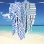 Linum Home 100% Turkish Cotton Elegant Stripe Pestemal Beach Towel