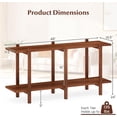 thumbnail image 3 of SolaceHue 2-Tier Wood Bookshelf, 48" Modern Console Table with Wide Storage Shelf, Horizontal Rubber Wood Bookcase, Open Display Racks Shelving Unit for Bedroom, Living Room, Office, Entryway, 3 of 9