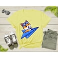 thumbnail image 4 of Blue Paper Plane Flying Happy Cute Dog With Pilot Goggles T-shirt Dog Puppy Plane Shirt For Men Women Kids Boys Girls Teens Dog Lover Tshirt, 4 of 7
