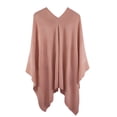 thumbnail image 2 of Styles I Love Women Ultra Soft Knit Poncho Sweater Pullover Cardigan Lightweight Wrap Topper for All Season (Pink), 2 of 7