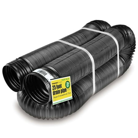 4 Inch Ss Tubing - Perforated Corrugated Expandable Flexible Drain Pipe, 4-Inch x 25-Foot