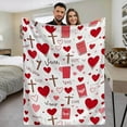 thumbnail image 5 of Xubinwww Valentine's Day Heart Design Cozy Flannel Throw Blanket For Couples Cuddle Soft Warm Bed Home Soft Things Throw Blanket Throw Blanket Lightweight 10 X 10 Blanket Comp Soft Size Blanket Nice, 5 of 7