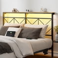 thumbnail image 4 of GUNAITO Full Size Floating Bed Frame Metal Platform Bed with LED Lights & Charging Station Modern Bed with Headboard and Under-bed Storage Black, 4 of 10
