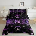 thumbnail image 3 of Manfei Tribal Moon Sun Bedding Comforter Set, Black Purple Bohemian Twin Comforter Sets, Vintage Western Mandala Reversible Bedding Set, Lightweight Room Decor, 2-Piece, 3 of 9