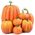 thumbnail image 6 of 7Pcs Fake Pumpkins Artificial Plastic Pumpkins Decorations Foam Pumpkins for Fall Halloween Home Decor (Green, One Size), 6 of 11