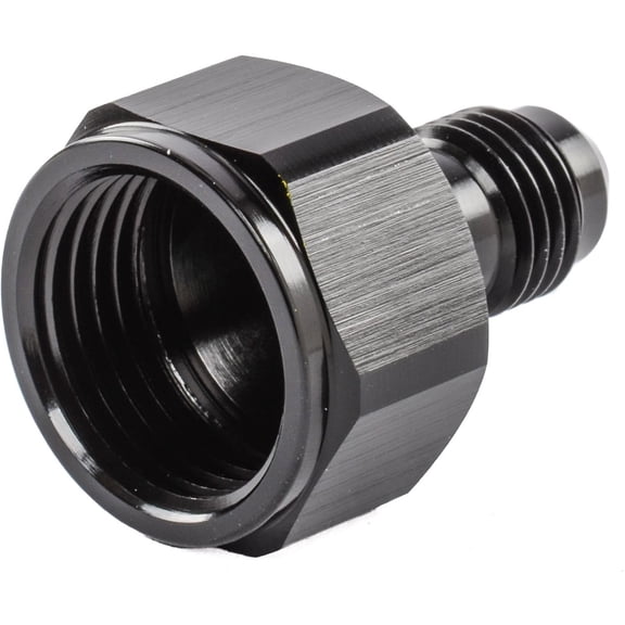 JEGS AN Female to Male Reducer Fitting [-8 AN Female to -4 AN Male, Black Hard Anodized]