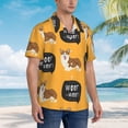 thumbnail image 2 of Lsque Corgi pattern Hawaiian Shirt for Men, Unisex Summer Beach Casual Short Sleeve Button Down Shirts-3X-Large, 2 of 9