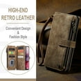 thumbnail image 4 of for Samsung Galaxy S20 Case Wallet for Women and Men, Samsung Galaxy S20 Case, PU Leather Magnetic Flip Strap Wristlet Zipper Card Holder Wallet Business Phone Cover for S20, Brown, 4 of 10