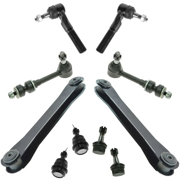 TRQ 10 Front Steering Suspension Kit Control Arms Ball Joints Tie Rod Ends New PSA59932 Fits select: 2000-2001 DODGE RAM 1500