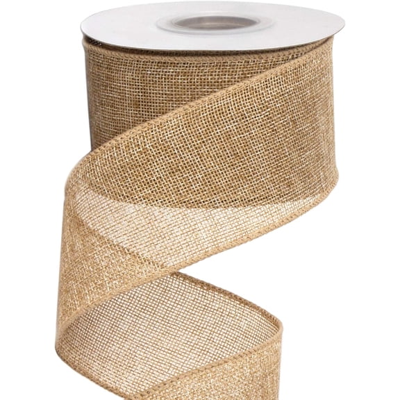 Cream Burlap Wired Ribbon,2-1/2” Inch x Continuous 10 Yard, Ivory Burlap Ribbon for Big Bow,Wreath,Tree Decoration,Outdoor Decoration