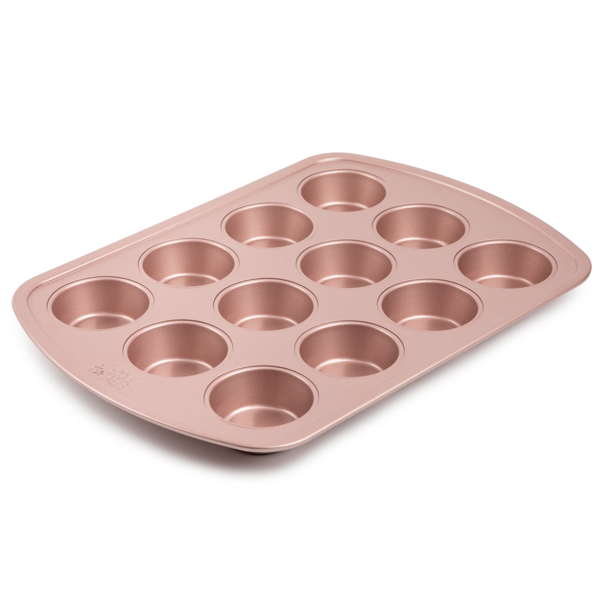 Thyme & Table Non-Stick Muffin Pan, 16 Inch, Rose Gold