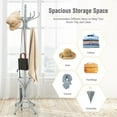 thumbnail image 6 of Giantex Coat Rack Free standing, Wooden Coat Rack Tree with 12 Hooks and Umbrella Stand, Entryway Hall Tree for Hats Clothes Handbags (Grey), 6 of 8