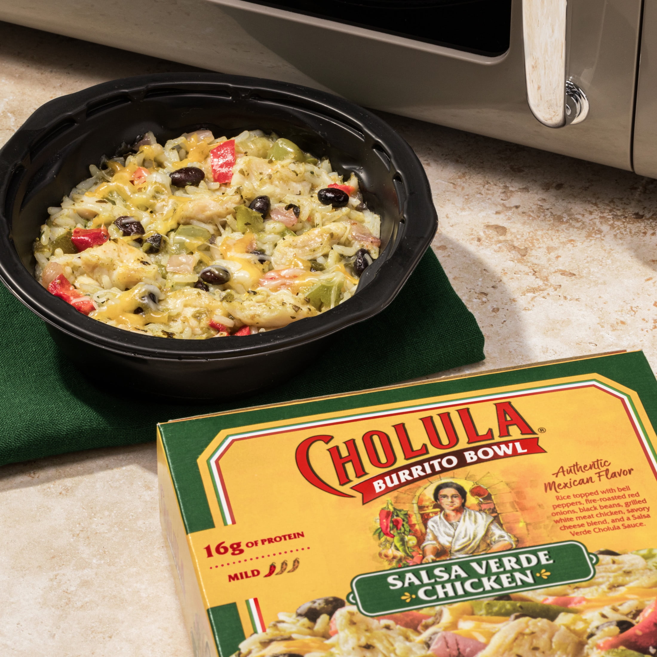 Cholula Salsa Verde Chicken Frozen Burrito Bowl, 9.0 oz
