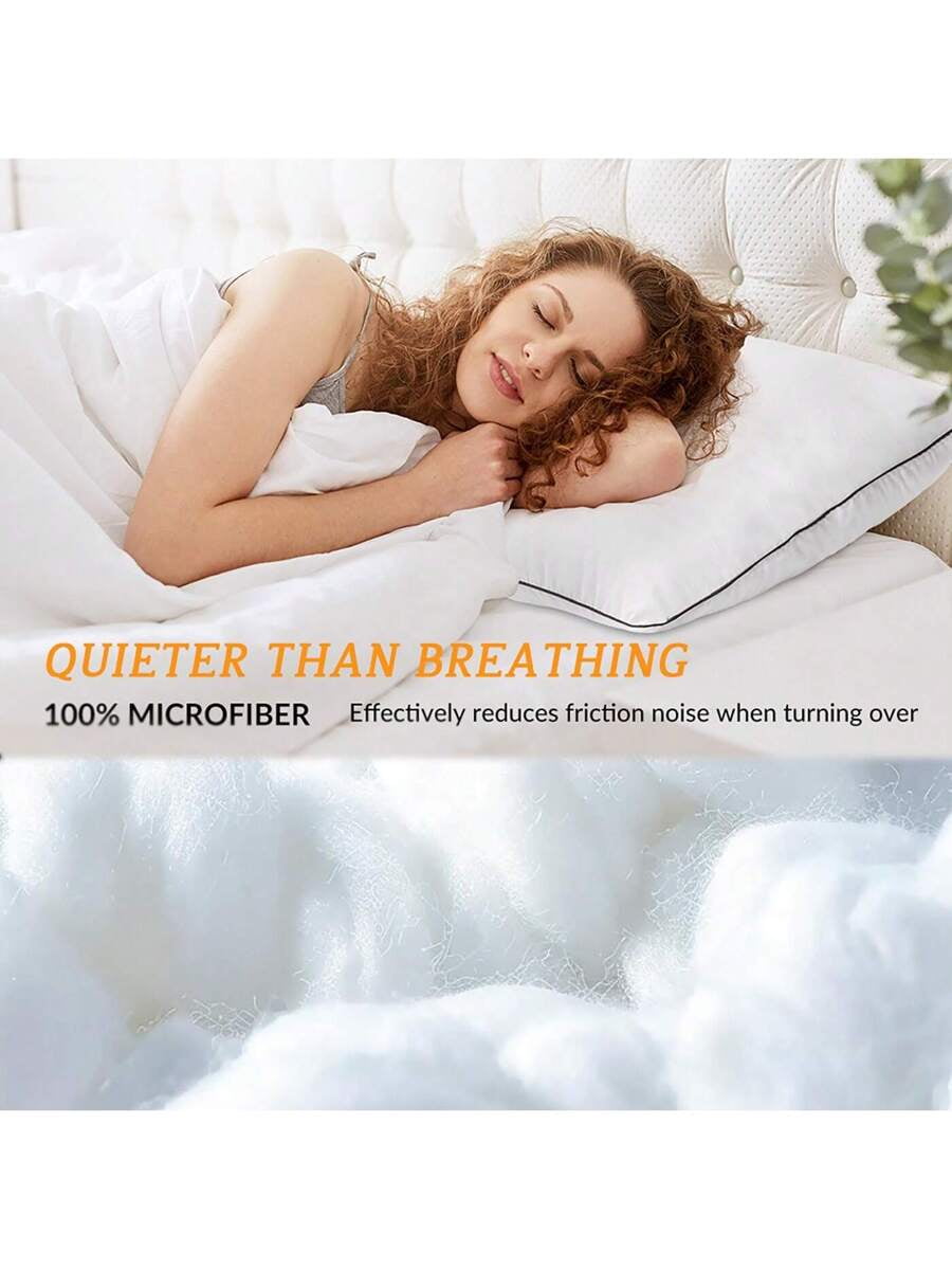 Pillows Size Set Of 4, Luxury Bed Pillows, Soft And Supportive Pillows Set Of 4,Pillow Set,Neck Support Pillows For Sleeping, Standard/Queen Pillow Size Set Of 4 ,White All Season