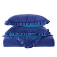 thumbnail image 4 of JML 3 Piece Velvet Quilt Set with 2 Shams, Soft Quilted Bedspread Coverlet, Queen, Navy, 4 of 5
