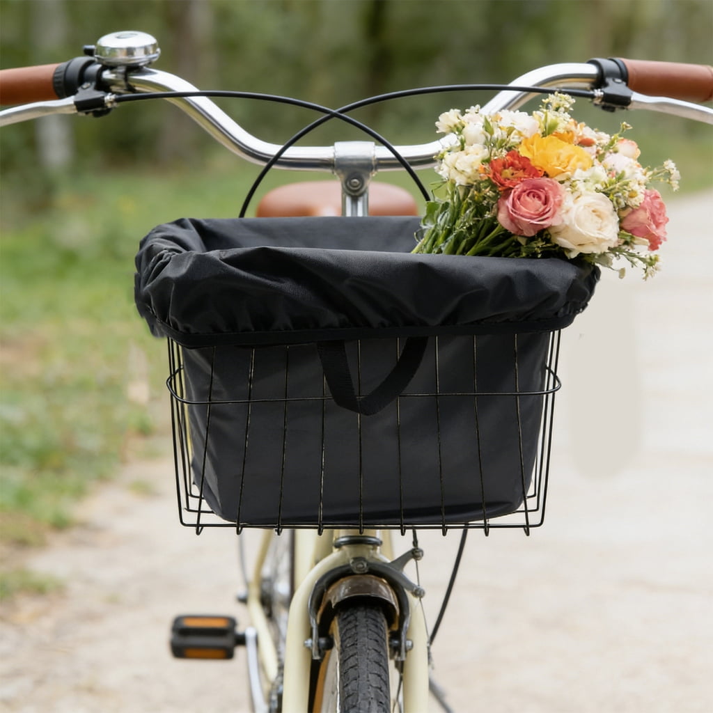 Thickened Oxford Cloth Cycling Basket Protector Design Bike Basket Liner Cover for Front Rear Baskets Use