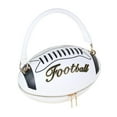 thumbnail image 3 of Esquirla Sac à Main en Forme de Football Américain Sac Hobo Décontracté pour Magasinage Plein Air Rendez-Vous Blanc, 3 of 8