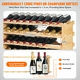 thumbnail image 3 of KFFKFF 72-Bottle Modular Wine Rack, Pinot Storage Solution, 8-Level Bamboo Wood Stand, Stable Floor Display Shelf for Kitchen, Bar, or Cellar, 3 of 9