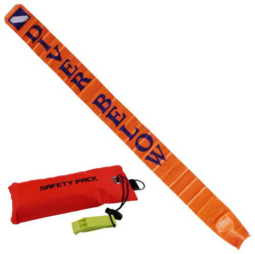 Scuba Choice Diver Below 6ft Surface Marker With Pouch & Whistle for sale online 