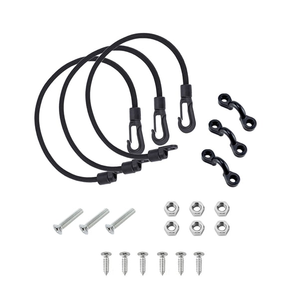 Rod Tamer Correas de pesca Soporte de cuerda elástica Cinturón Conector cargado fuerte con hebilla de fijación Cordón bungete retráctil 3pcs Kearding OD002854-00