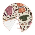 thumbnail image 2 of Kdxio Vintage Coffee Print Christmas Tree Skirt Christmas Xmas Tree Skirts Mat for New Year Holiday Christmas Party Decorations-36", 2 of 7