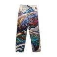 thumbnail image 3 of Lsque Psychedelic Shark Artwork Print Men's Pajama Pants, Lounge Pant - Comfortable Home Wear,Elastic Waistband, Stylish Design-Large, 3 of 9