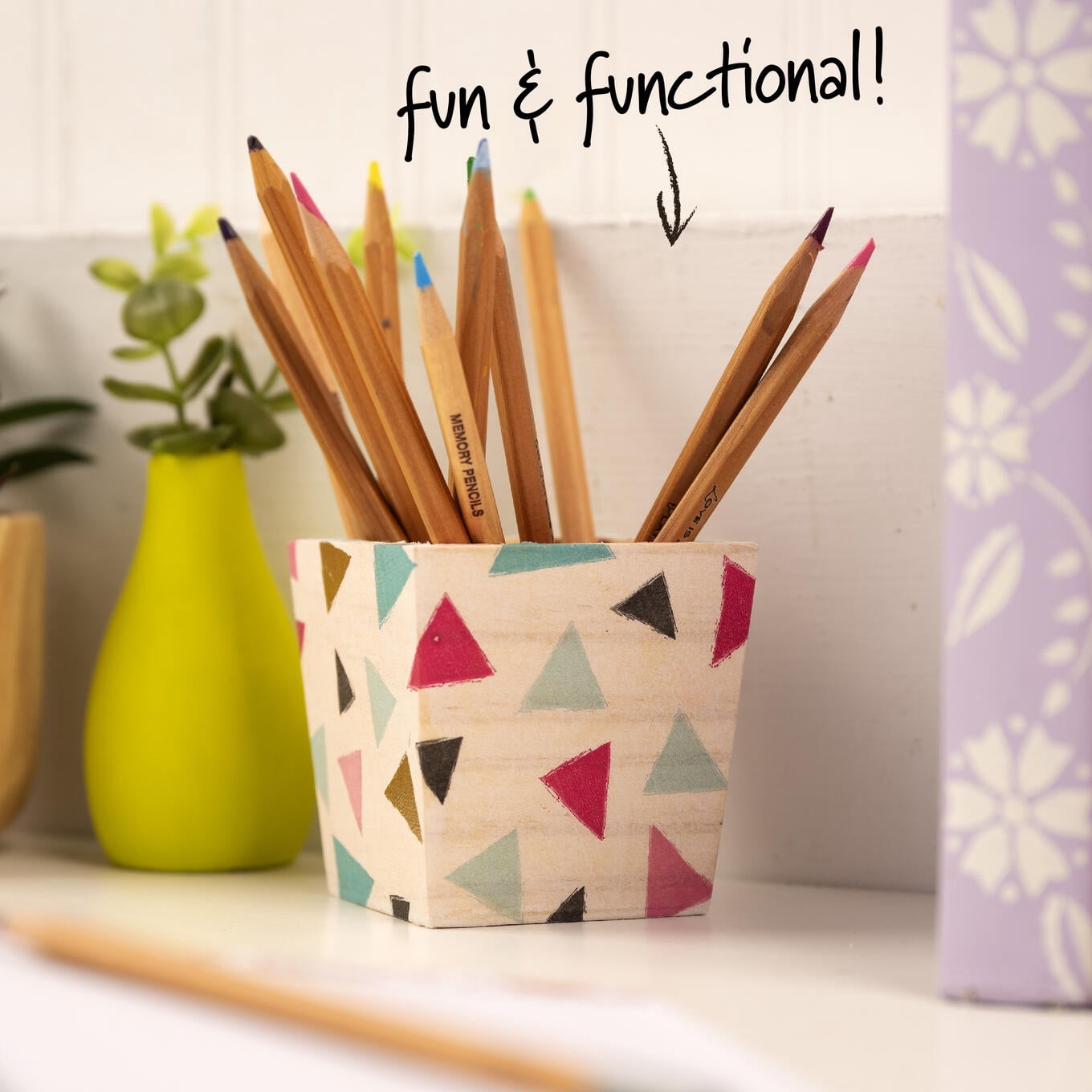 (3 pack) Plaid Wood Surfaces Square Planter, 3" x 3" x 3"