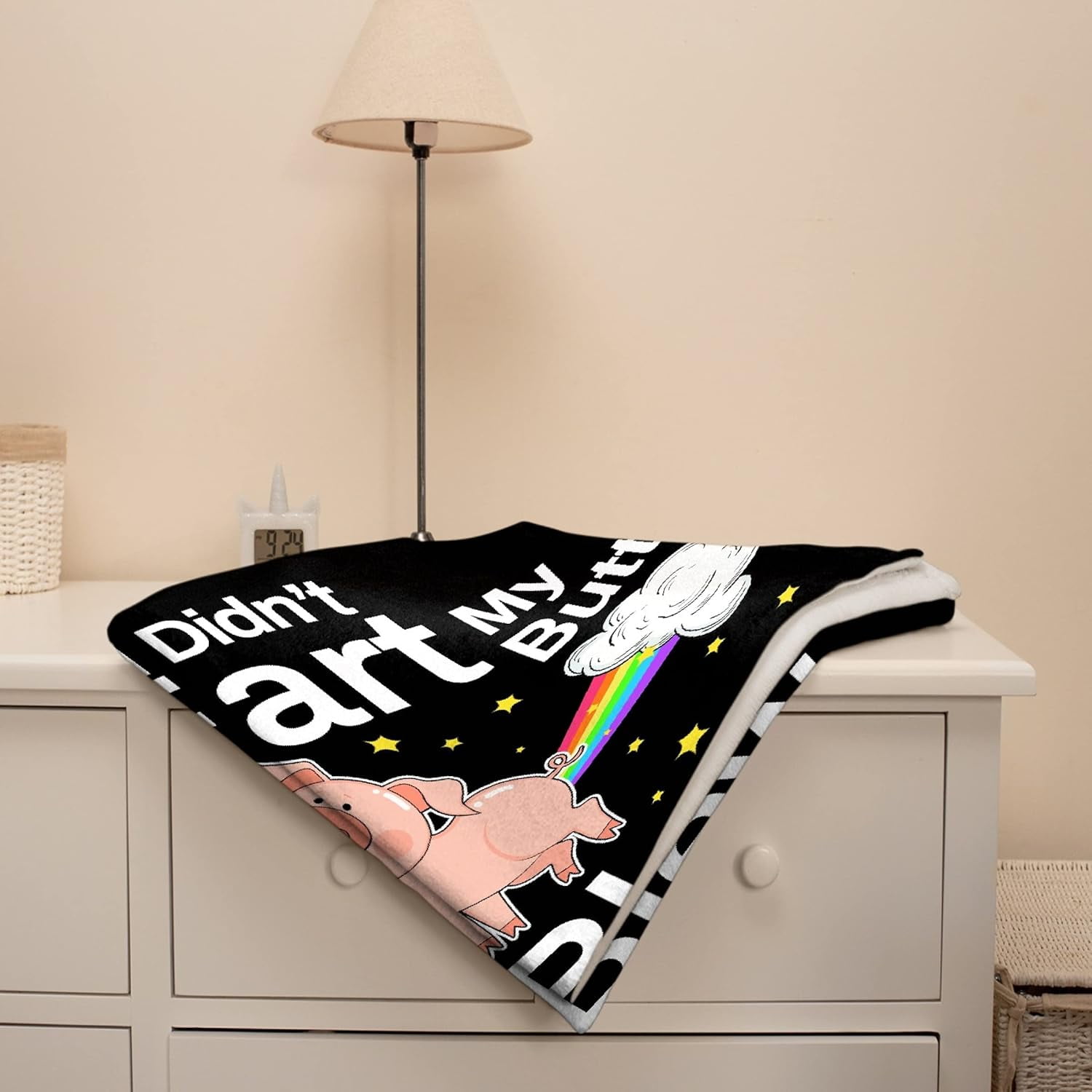 Pig Blanket,Girls Pink Pigs Animal Fleece Lightweight Throws,I Didnt My Blew You A Kiss,Super Soft Sherpa Blankets, for Bed Sofa Couch,Funny Things for Teen,50"x60" for Girl Boy