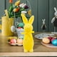 thumbnail image 3 of Balanceo Del Conejo Estatua de conejo de Pascua con lazo amarillo, figura de conejo artificial flocado para decoración de primavera en casa, jardín o patio (1 unidad) JASKFLY, 3 of 9