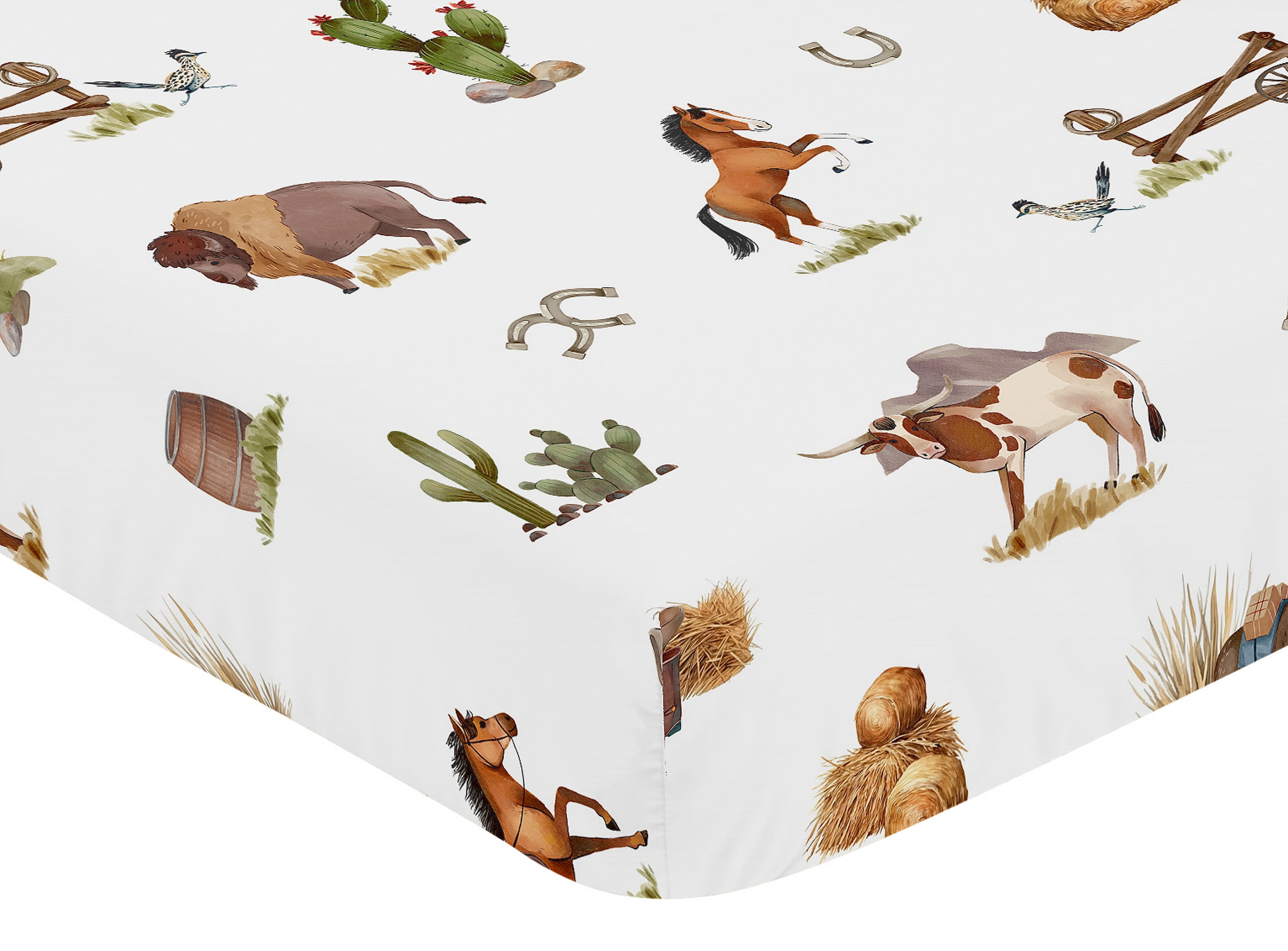 Sweet Jojo Designs Country Western Taupe Red and Blue 4 Piece Crib Bedding Set