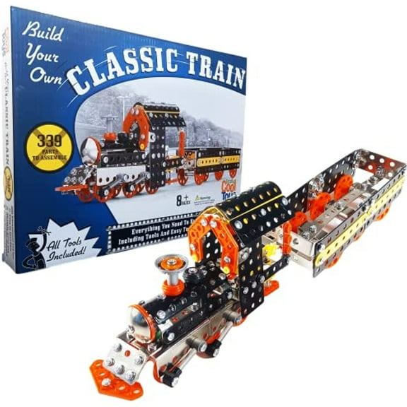 Urbalabs Western Stakes Educational Toy Series DIY Kits Army Helicopter Classic Train Farm Tractor Fire Truck Form Changing Robot Military Vehicle Robot Vintage Train Wrecker (Classic Train)